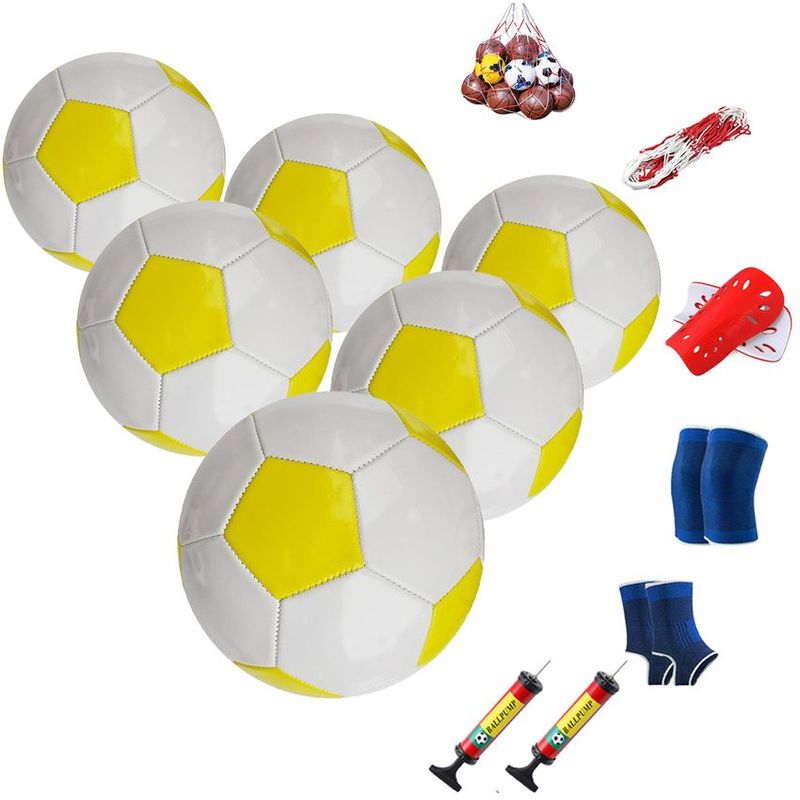 PUREPOWER - Paquetes de 6 tamaño 5 Balón de fútbol con Bomba-Amarillo