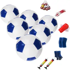 PUREPOWER - Paquetes de 6 tamaño 5 Balón de fútbol con Bomba-azul.
