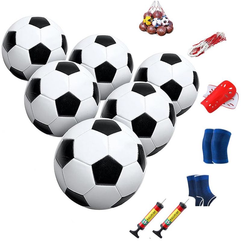 PUREPOWER - Paquetes de 6 tamaño 4 Balón de fútbol con Bomba-black.