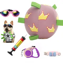 PUREPOWER - Pelota de Fútbol de Juguete para Perros con Pestañas de Agarre-15CM