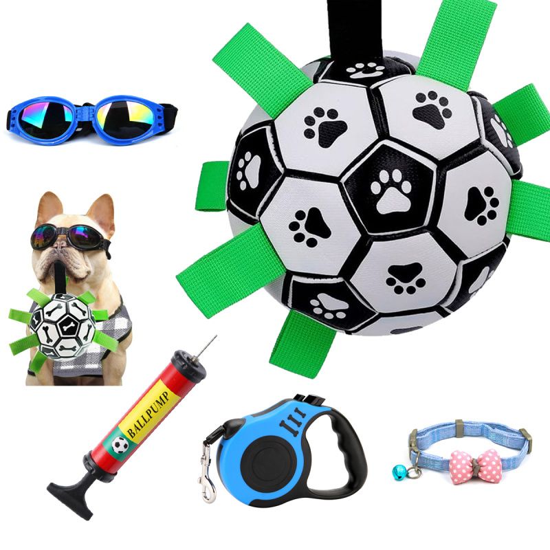 PUREPOWER - Pelota de Fútbol de Juguete para Perros con Pestañas de Agarre-15CM