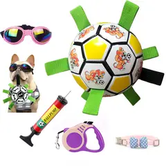 PUREPOWER - Pelota de Fútbol de Juguete para Perros con Pestañas de Agarre-15CM..