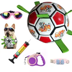 PUREPOWER - Pelota de Fútbol de Juguete para Perros con Pestañas de Agarre-15CM.