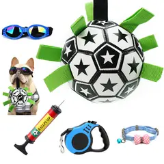 PUREPOWER - Pelota de Fútbol de Juguete para Perros con Pestañas de Agarre-15CM..