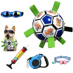 PUREPOWER - Pelota de Fútbol de Juguete para Perros con Pestañas de Agarre-15CM.