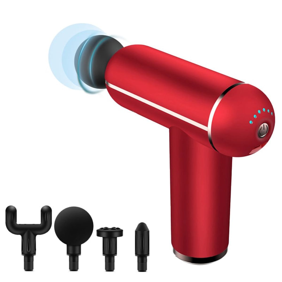 PUREPOWER - M505 Pistola Masajeador Muscular Recargable - Rojo