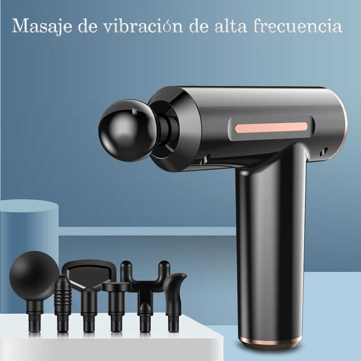 PUREPOWER - M5 Pistola de Masaje Muscular Recargable con Vibración-Negro