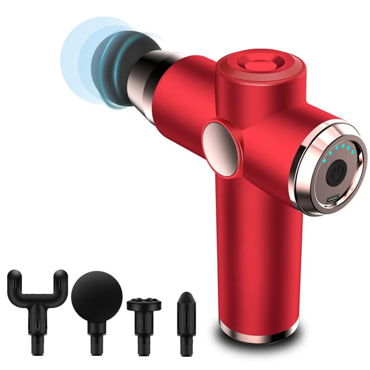 PUREPOWER - M506 Pistola Masajeador Muscular Recargable - Rojo