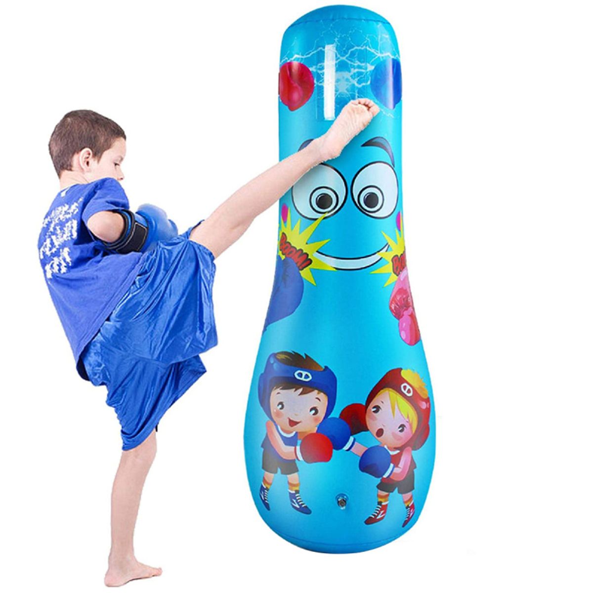 PUREPOWER - Bolsa de boxeo inflable con columna de boxeo para niños y adolescentes