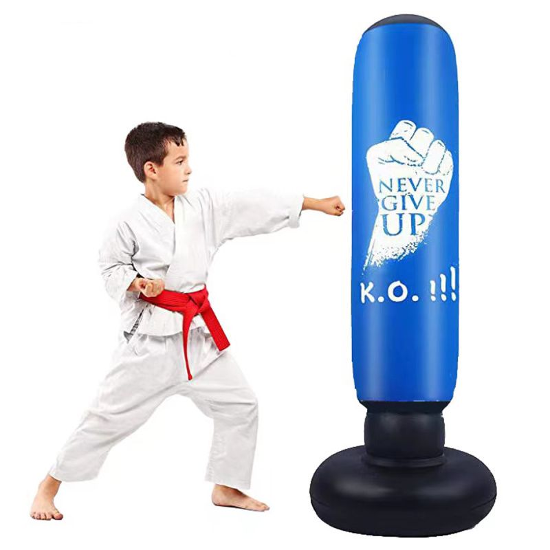 GENERICO - Bolsa de boxeo inflable con columna de boxeo para niños y adolescentes