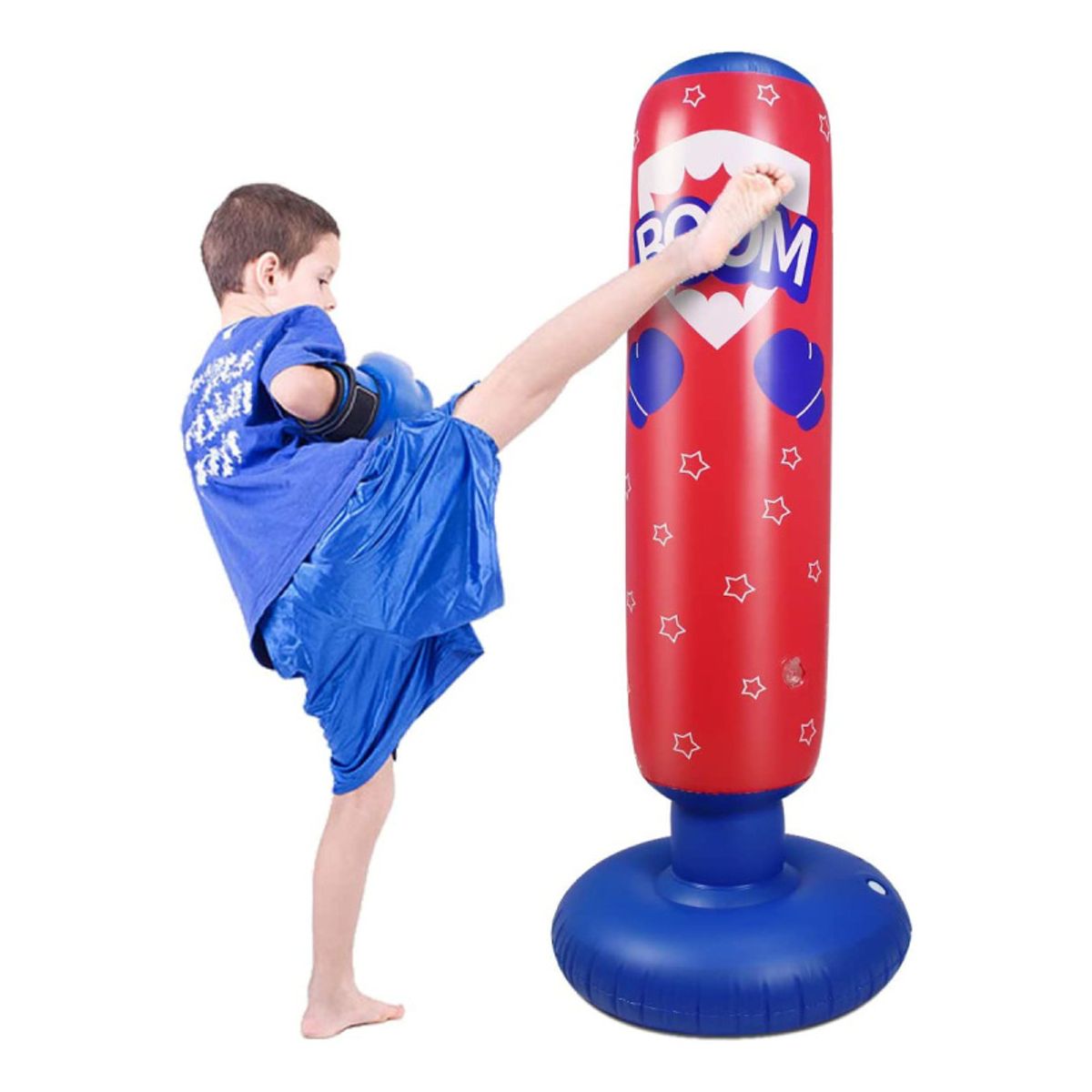 PUREPOWER - Bolsa de boxeo inflable con columna de boxeo para niños y adolescentes