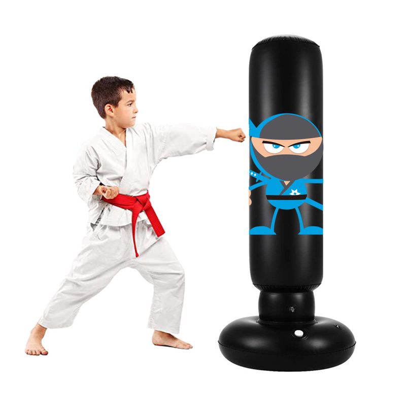 PUREPOWER - Bolsa de boxeo inflable con columna de boxeo para niños y adolescentes