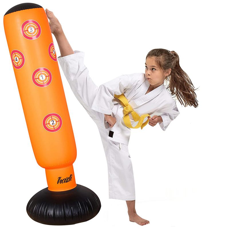 GENERICO - Bolsa de boxeo inflable con columna de boxeo para niños y adolescentes