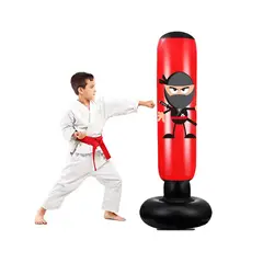 GENERICO - Bolsa de boxeo inflable con columna de boxeo para niños y adolescentes