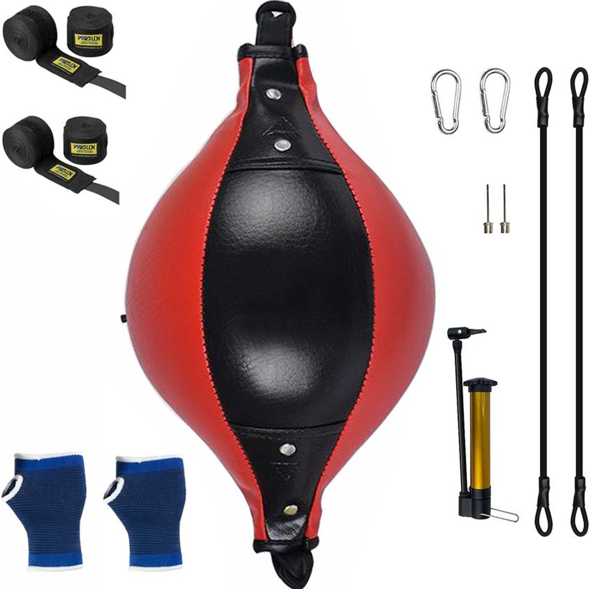 PUREPOWER - Bolsa de boxeo de piel sintética con Vendas de Mano Elastica