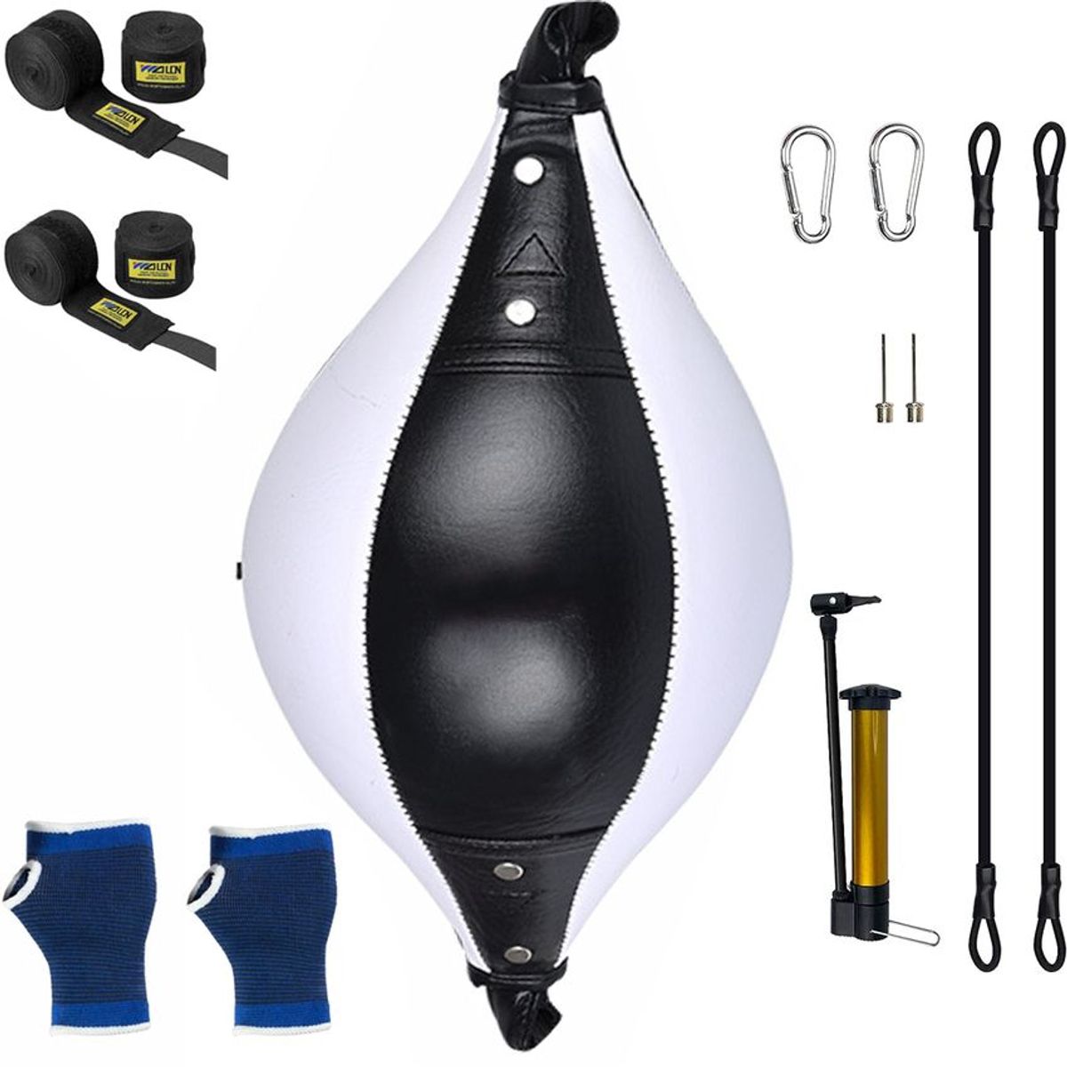 PUREPOWER - Bolsa de boxeo de piel sintética con Vendas de Mano Elastica