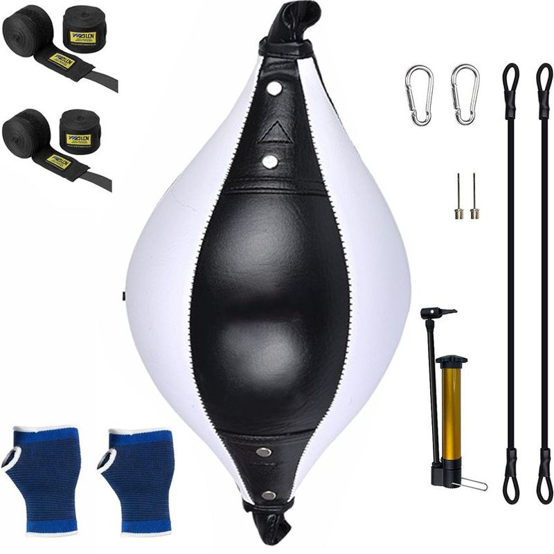 GENERICO - Bolsa de boxeo de piel sintética con Vendas de Mano Elastica