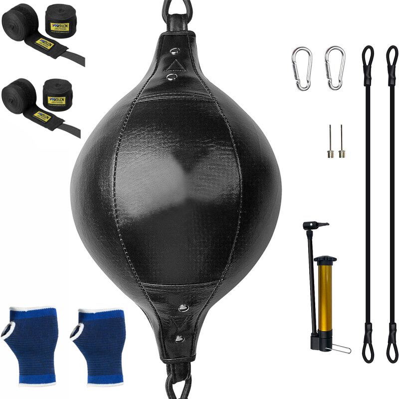 GENERICO - Bolsa de boxeo de piel sintética con Vendas de Mano Elastica