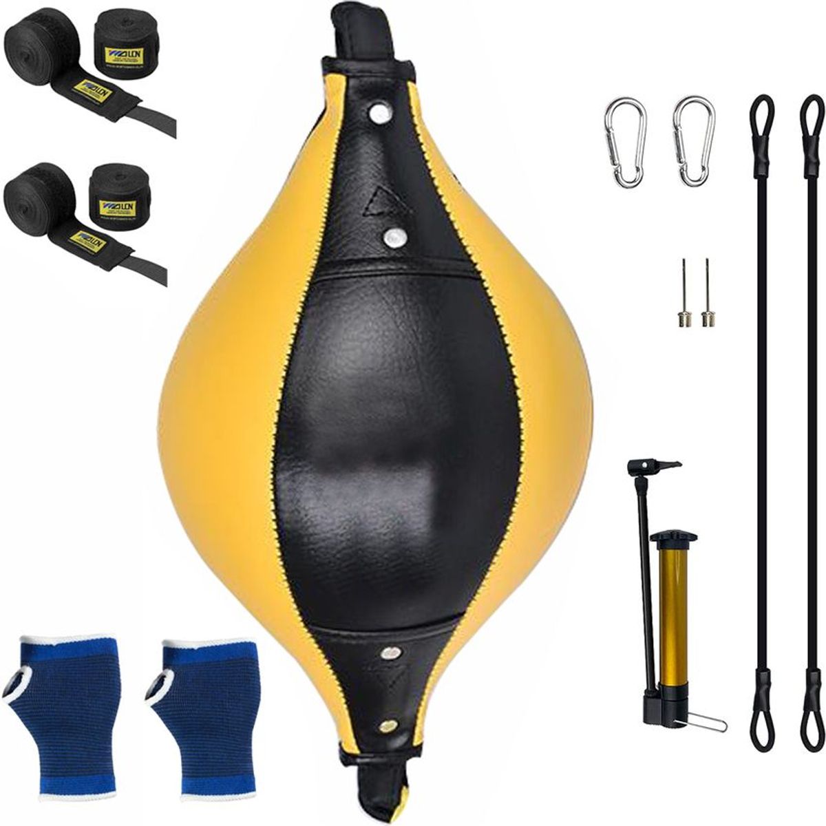 PUREPOWER - Bolsa de boxeo de piel sintética con Vendas de Mano Elastica