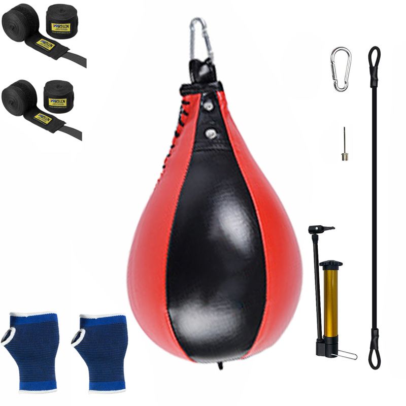 PUREPOWER - Bolsa de boxeo de piel sintética con Vendas de Mano Elastica