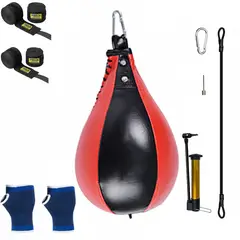 PUREPOWER - Bolsa de boxeo de piel sintética con Vendas de Mano Elastica