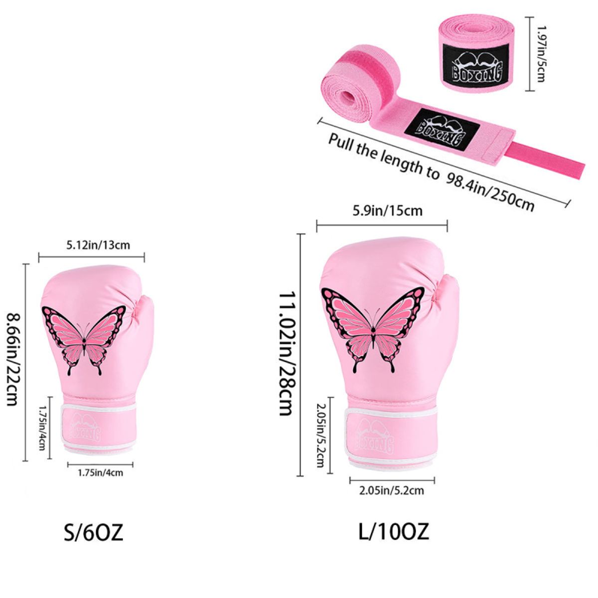 PUREPOWER - 1 par de guantes de Boxeo de cuero Pu para mujeres adolescentes profesionales