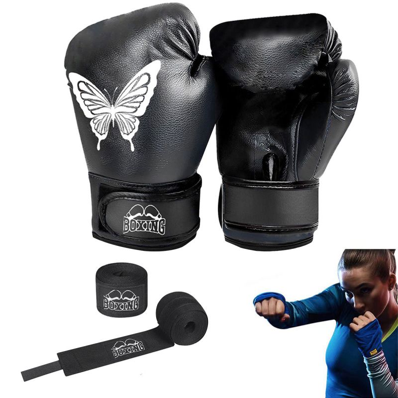 PUREPOWER - 1 par de guantes de Boxeo de cuero Pu para mujeres adolescentes profesionales