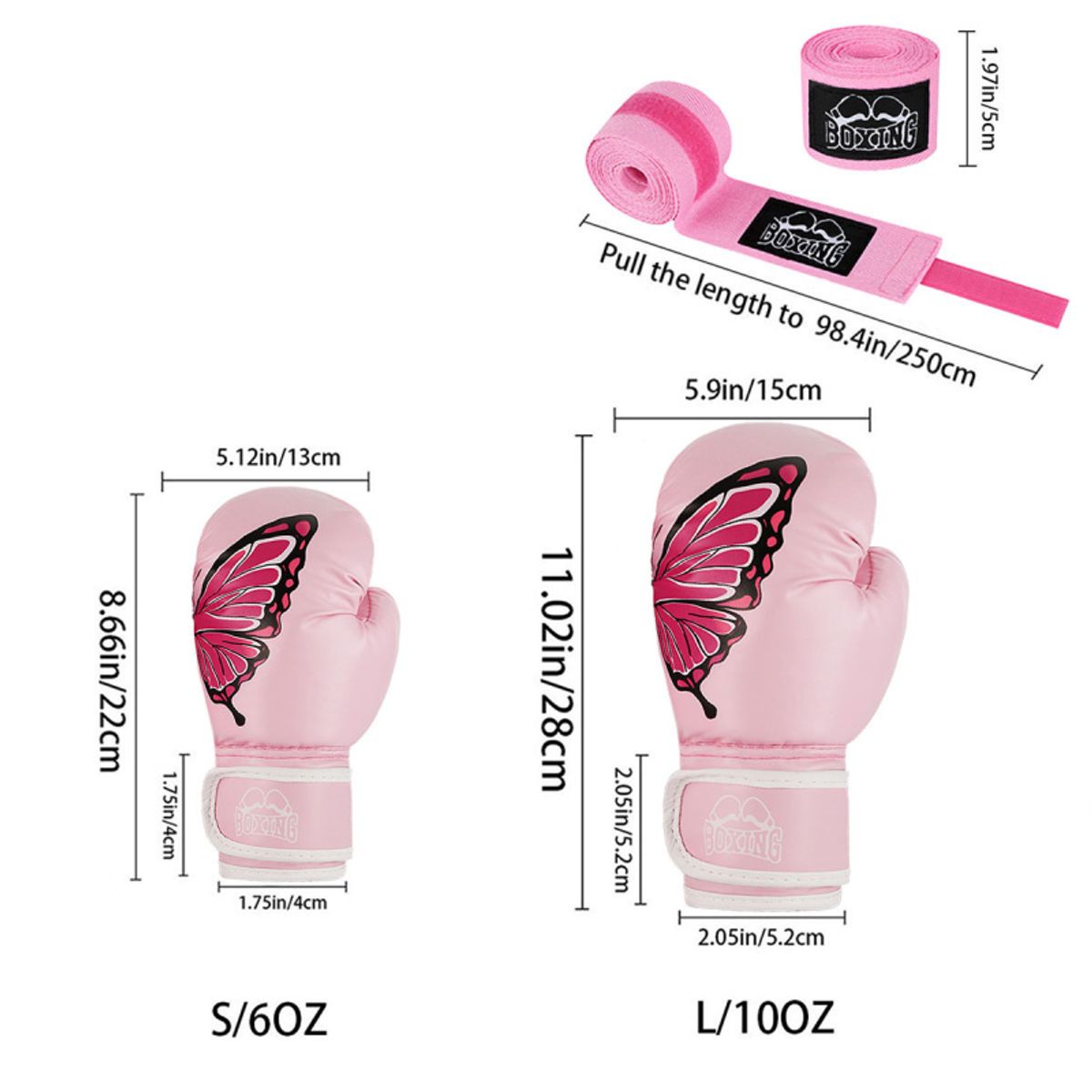 PUREPOWER - 1 par de guantes de Boxeo de cuero Pu para mujeres adolescentes profesionales
