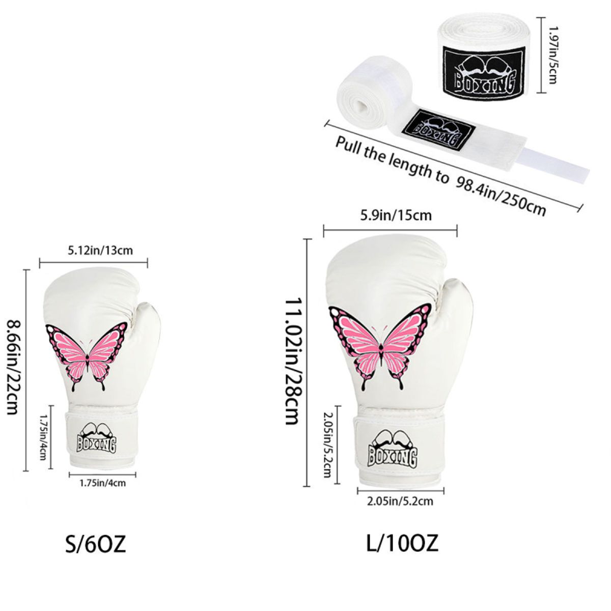 PUREPOWER - 1 par de guantes de Boxeo de cuero Pu para mujeres adolescentes profesionales