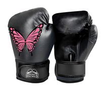 1 par de guantes de Boxeo de cuero Pu para mujeres adolescentes profesionales