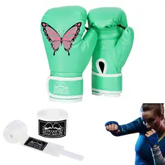 PUREPOWER - 1 par de guantes de Boxeo de cuero Pu para mujeres adolescentes profesionales