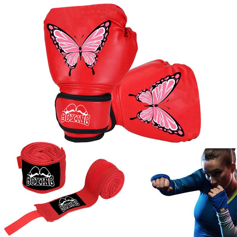 PUREPOWER - 1 par de guantes de Boxeo de cuero Pu para mujeres adolescentes profesionales