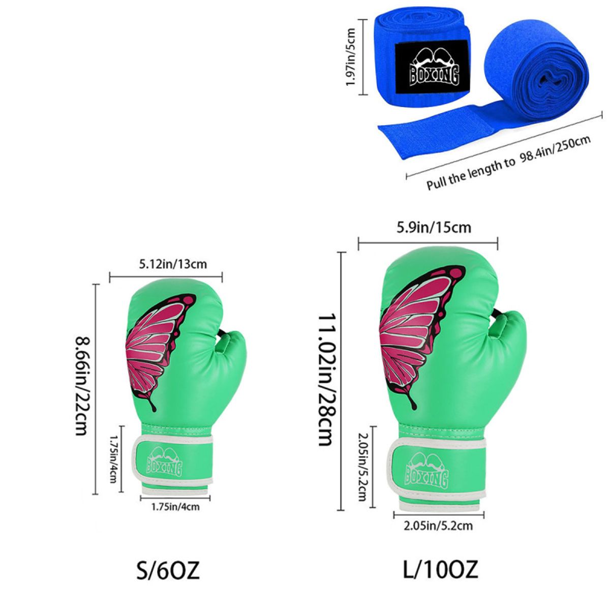 PUREPOWER - 1 par de guantes de Boxeo de cuero Pu para mujeres adolescentes profesionales