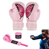 1 par de guantes de Boxeo de cuero Pu para mujeres adolescentes profesionales