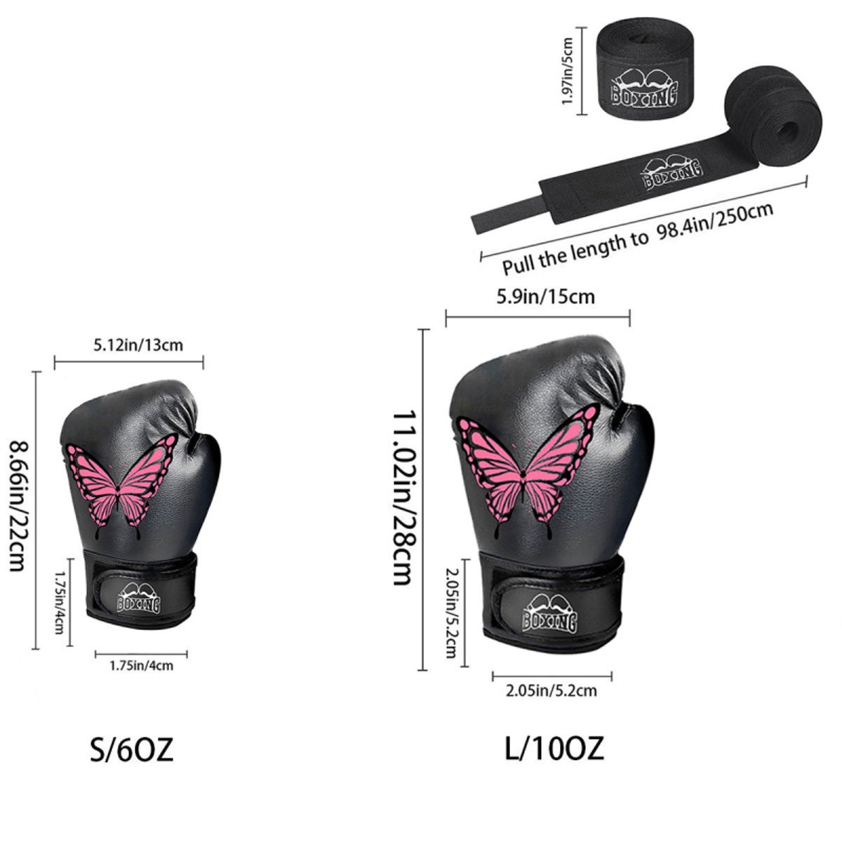 PUREPOWER - 1 par de guantes de Boxeo de cuero Pu para mujeres adolescentes profesionales