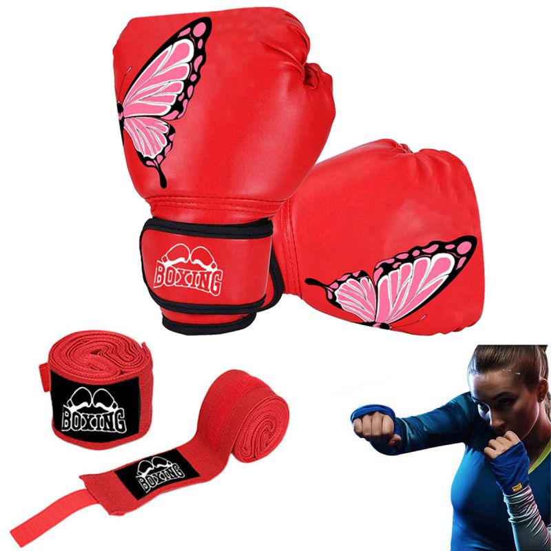 PUREPOWER - 1 par de guantes de Boxeo de cuero Pu para mujeres adolescentes profesionales