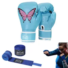 PUREPOWER - 1 par de guantes de Boxeo de cuero Pu para mujeres adolescentes profesionales