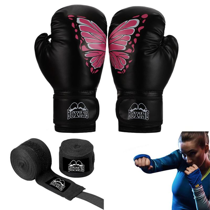 PUREPOWER - 1 par de guantes de Boxeo de cuero Pu para mujeres adolescentes profesionales