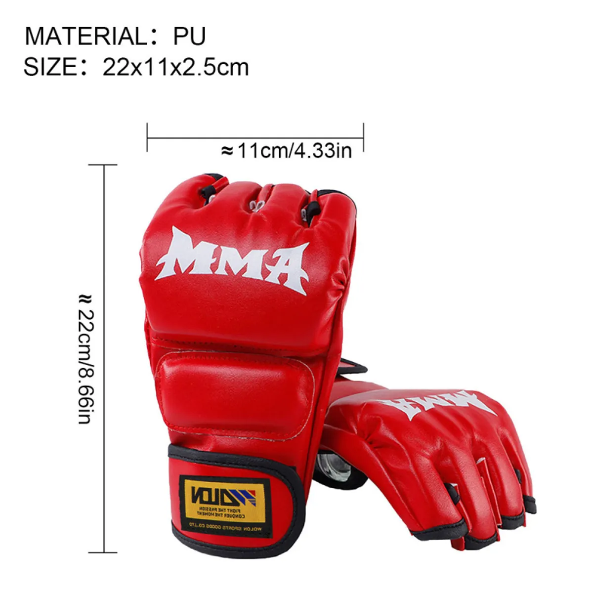 PUREPOWER - Guantes de medio dedo MMA para entrenamiento de taekwondo