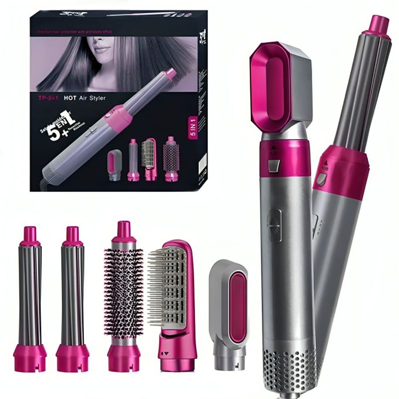 OEM - Rizadora Cepillo Secador 5 En 1 Electrico Multifuncional