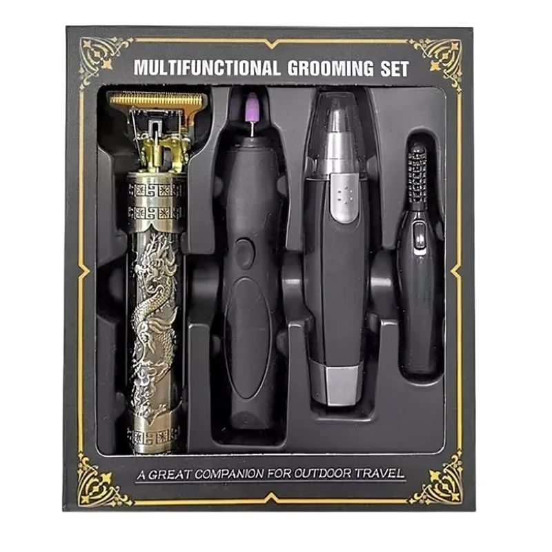 GENERICO - Set Maquina Multifuncional Afeitadora Barba Nariz Y Oreja USB