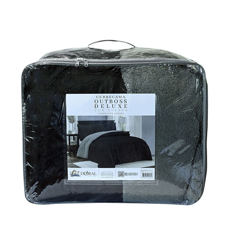 DORAL - Cubrecama sherpa outboss 2 plazas negro