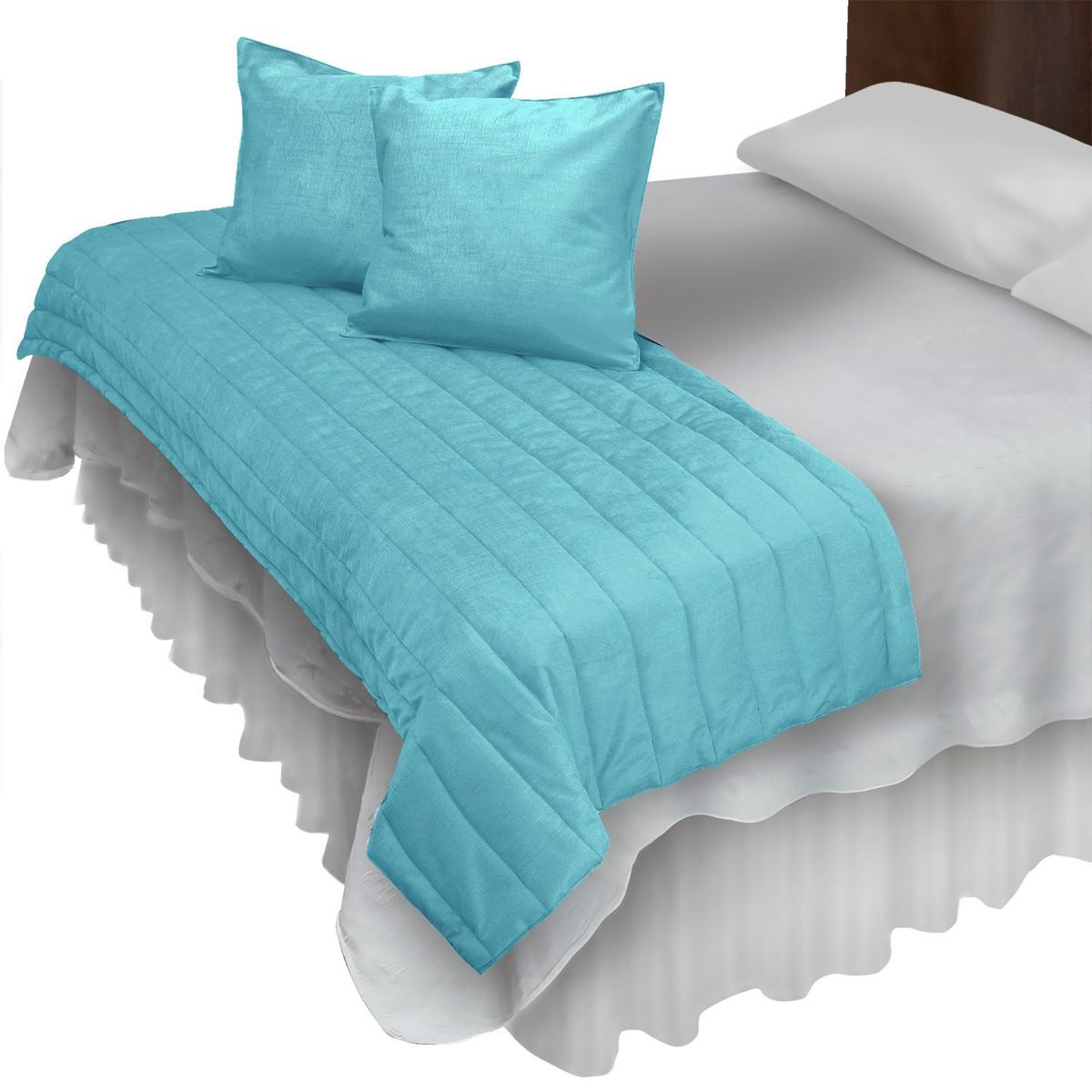 MALLORCA - Piecera Con Fundas Velvet Aqua Reversible