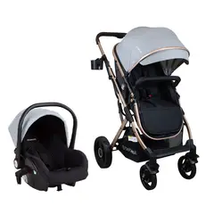 BEBESIT - Coche Cuna Travel System Vox Gold Gris