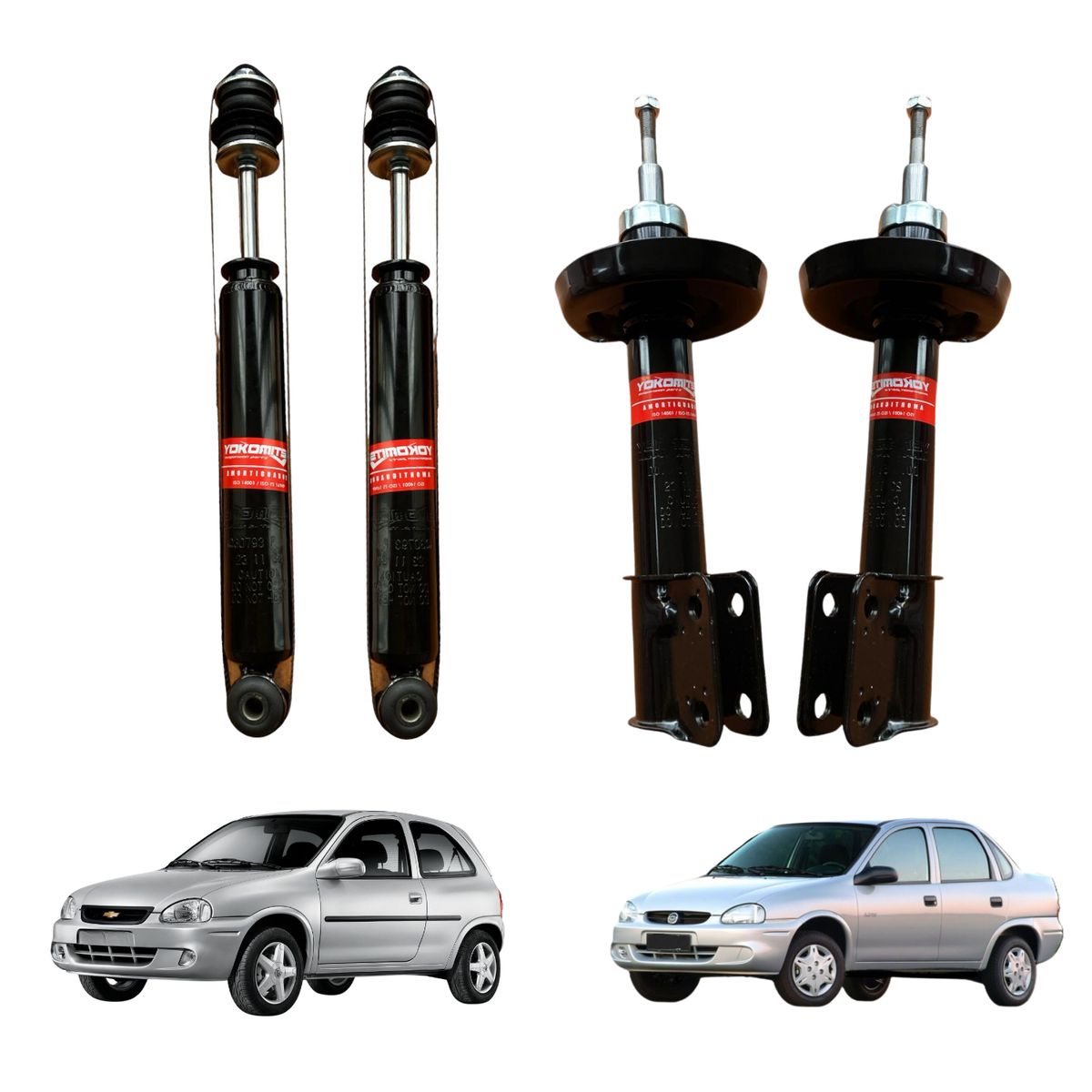 GENERICO - Kit Amortiguadores Delanteros + Traseros Para Corsa 93-10