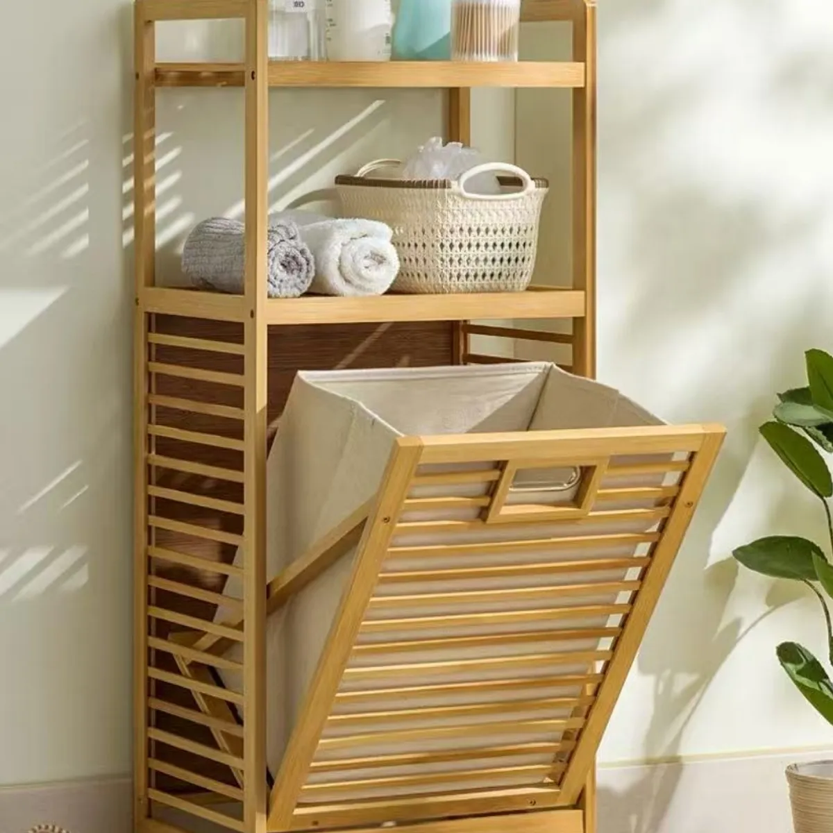 HOMER OUTDOOR - Cesta Canasto De Ropa Sucia Con Soporte De Bambú Homer Outdoor