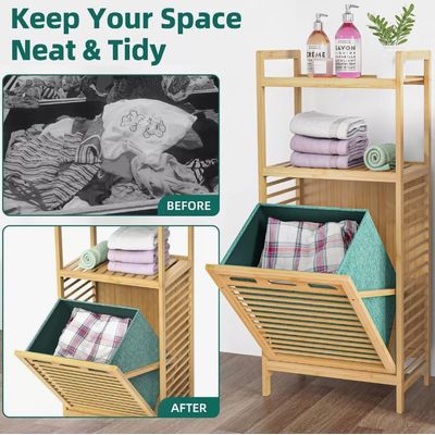 Imagen 2 del producto Cesta Canasto De Ropa Sucia Con Soporte De Bambú