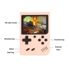 GENERICO - Mini Consola de Videojuegos Portátil GC26 de 400 Juegos Color Coral