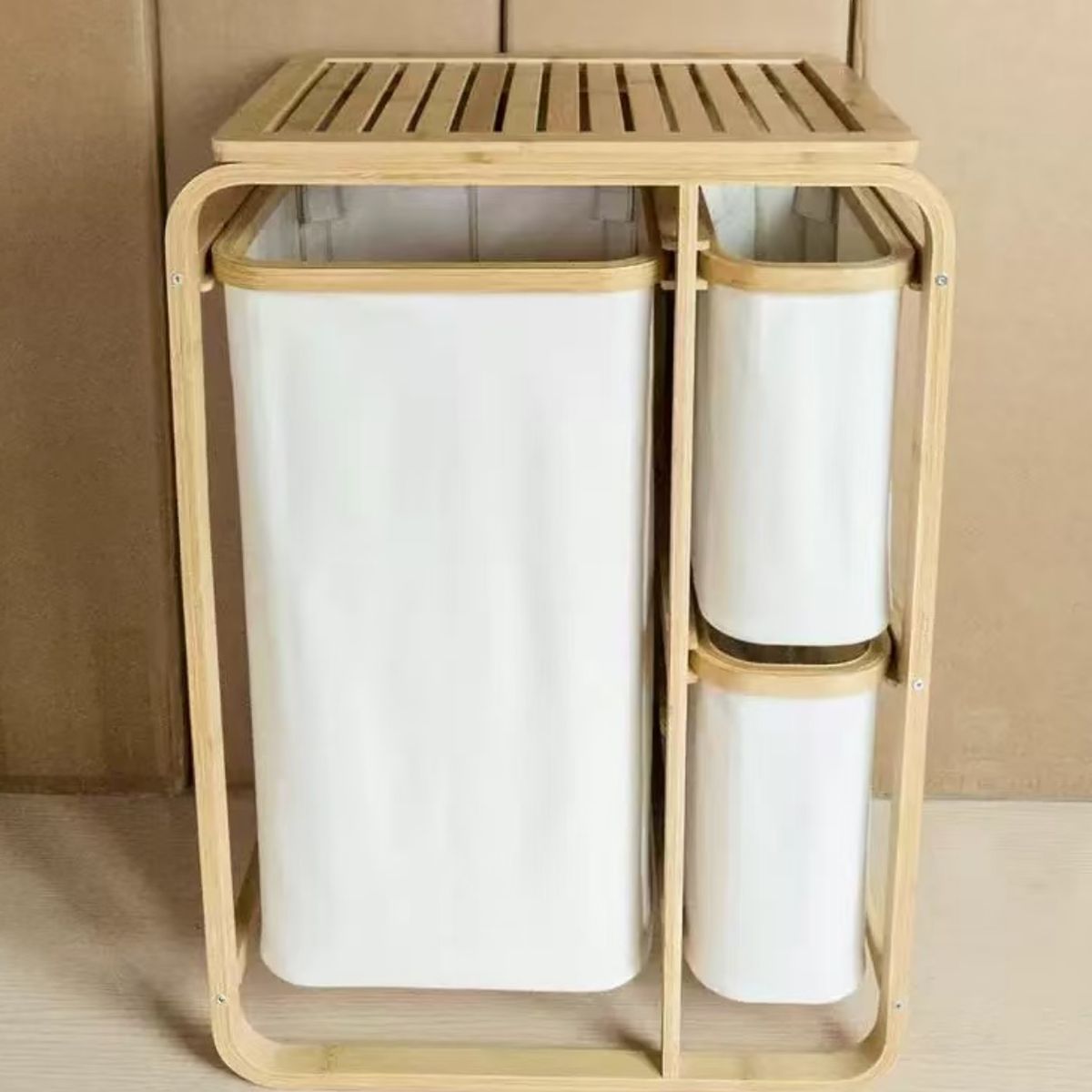 HOMER OUTDOOR - Cesto De Ropa Sucia Armable De Bambú Con Canastos Homer Outdoor