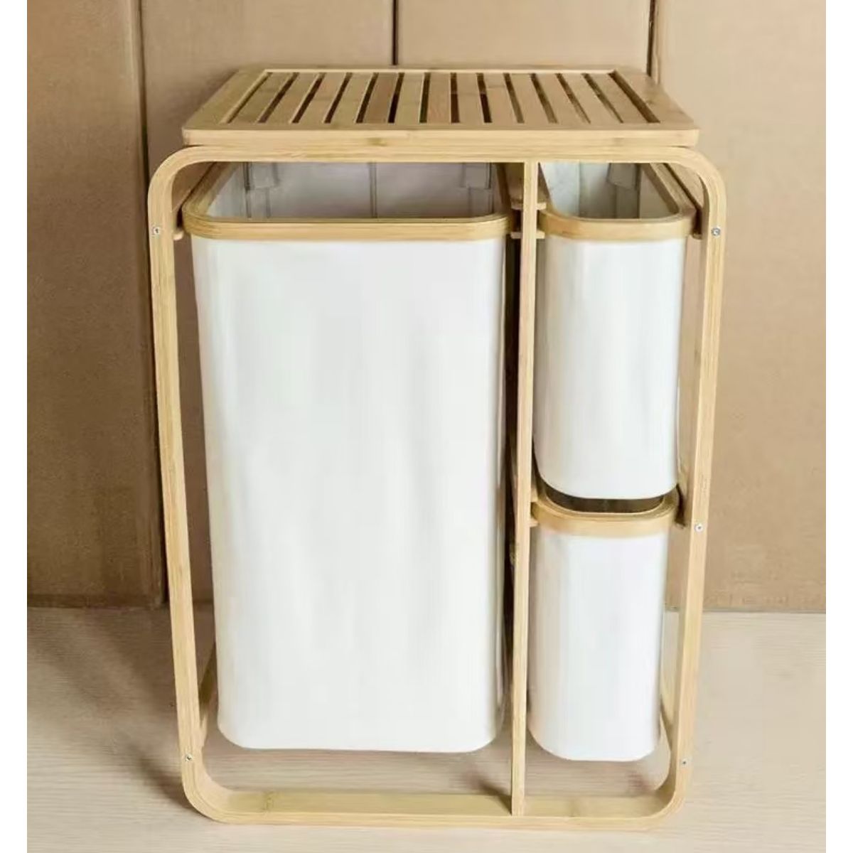 HOMER OUTDOOR - Cesto De Ropa Sucia Armable De Bambú Con Canastos Homer Outdoor